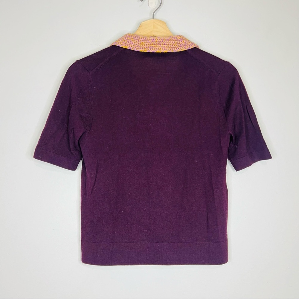Tory Burch knit collar polo top size xsmall - Picture 5 of 8